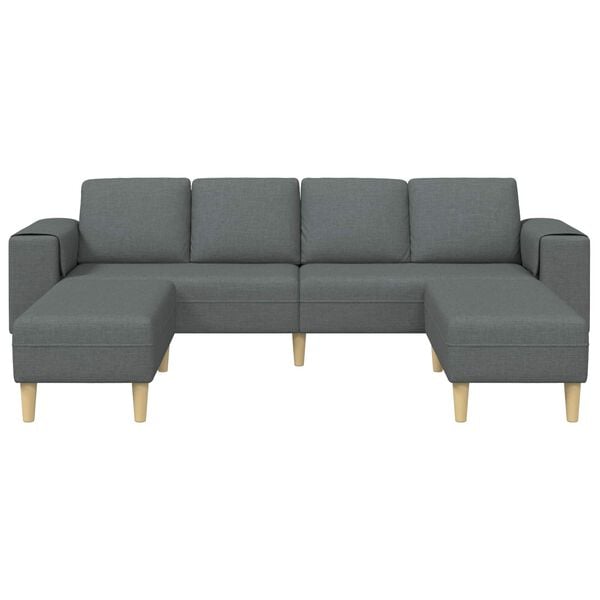 vidaXL Living Room Couch 3 pcs Dark Grey Polyester