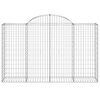 vidaXL Arched Gabion Baskets 5 pcs 200x50x120/140 cm Galvanised Iron