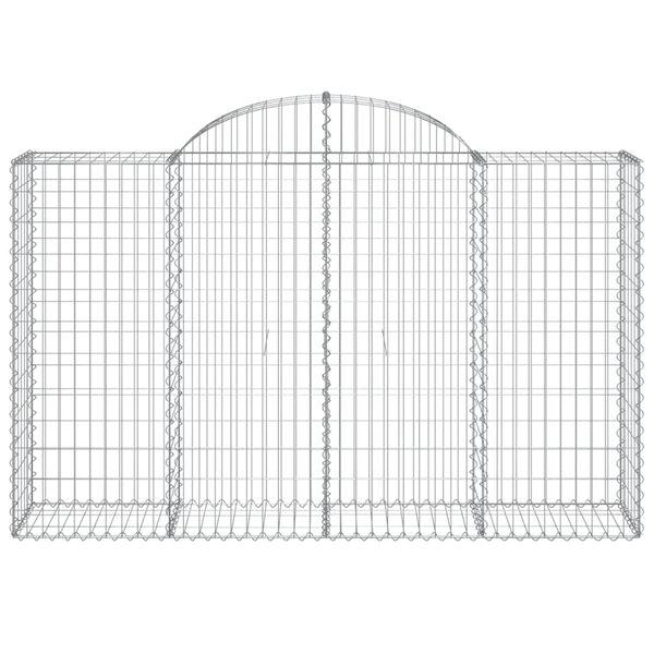 vidaXL Arched Gabion Baskets 5 pcs 200x50x120/140 cm Galvanised Iron