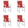 vidaXL Garden Lowback Chair Cushions 4 pcs Red 100x50x3 cm Oxford Fabric
