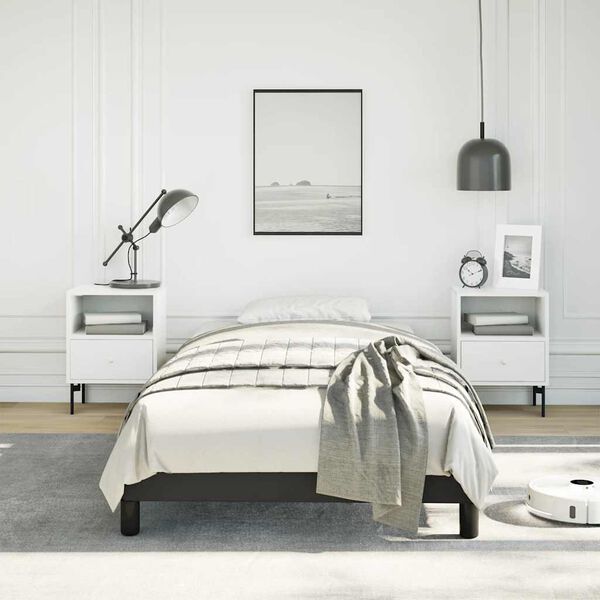 vidaXL Bed Frame without Mattress Black 100x203 cm Twin XL Faux Leather
