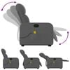 vidaXL Stand up Massage Recliner Chair Dark Grey Fabric