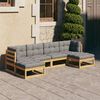 vidaXL 6 Piece Garden Lounge Set with Cushions Solid Pinewood