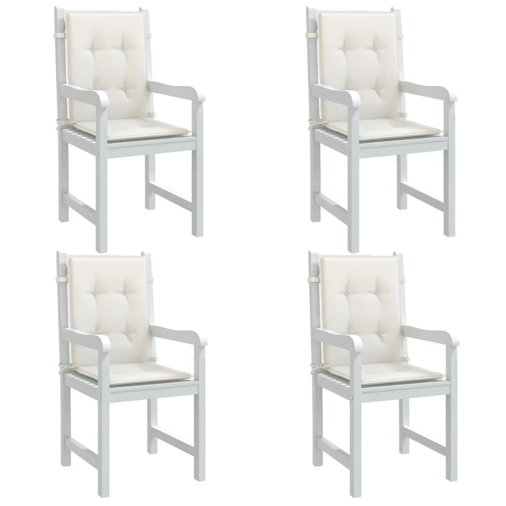 vidaXL Lowback Chair Cushions 4 pcs Melange Cream 100x50x4 cm Fabric