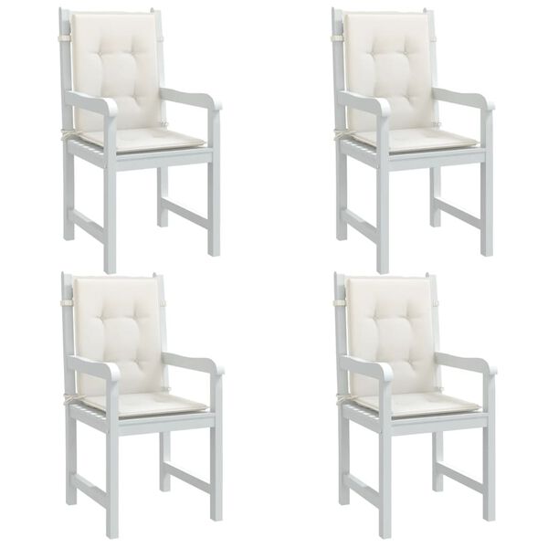 vidaXL Lowback Chair Cushions 4 pcs Melange Cream 100x50x4 cm Fabric