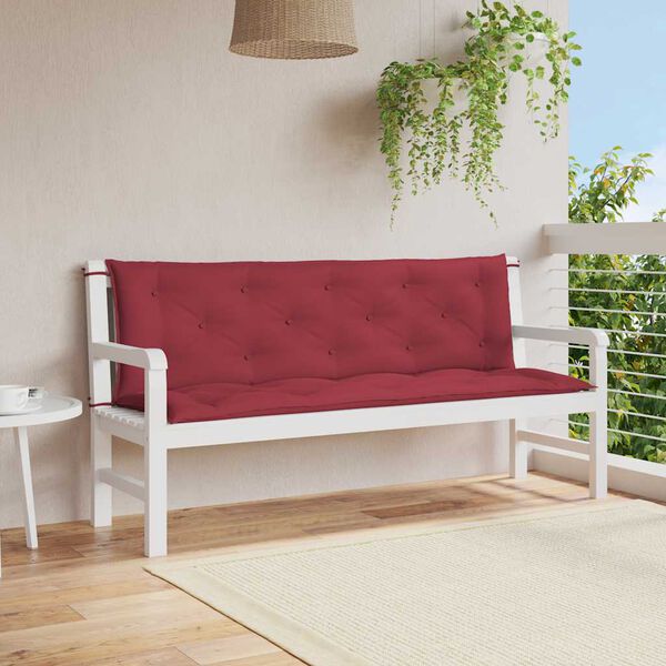 vidaXL Garden Bench Cushion Wine Red 150x(50+50)x7cm Oxford Fabric