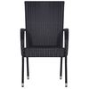 vidaXL 7 Piece Garden Dining Set Poly Rattan Black