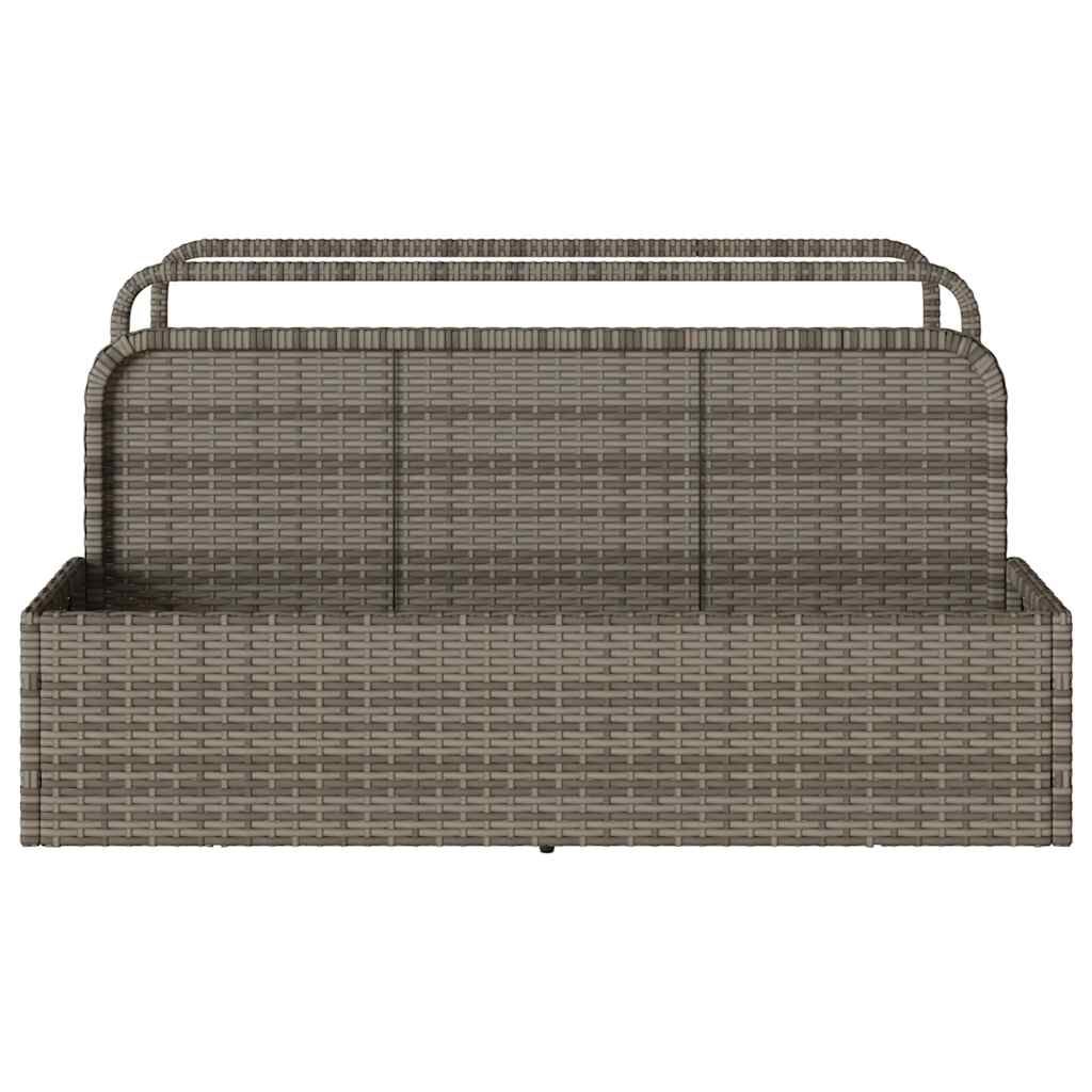 vidaXL Poolside Float Storage Grey 110x100x57 cm Poly Rattan