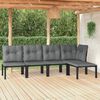 vidaXL 5 Piece Garden Lounge Set Black and Grey Poly Rattan