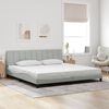 vidaXL Bed Frame without Mattress "Hanko" Light Grey 193x203 cm Velvet