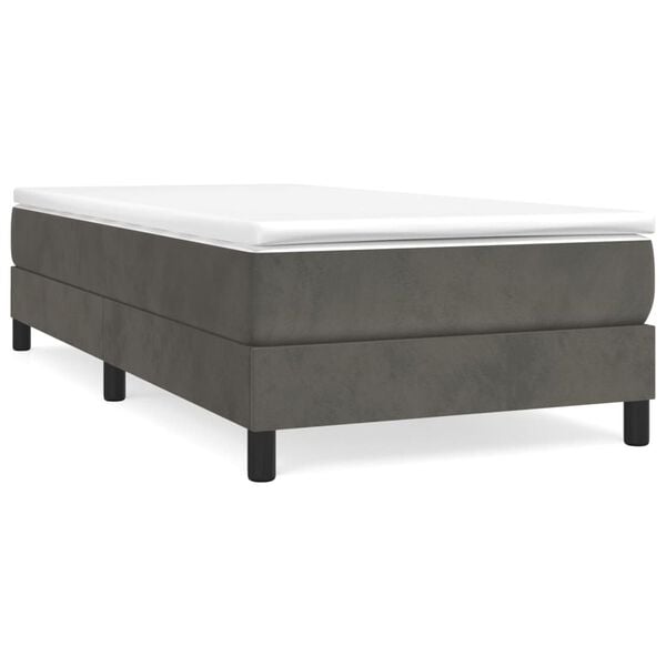 vidaXL Bed Frame without Mattress Dark Grey Twin XL Velvet (US Only)