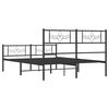 vidaXL Metal Bed Frame without Mattress with Footboard Black 150x200cm