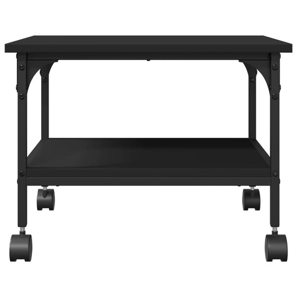 vidaXL Printer Stand 2-Tier Black 50x40x38 cm Engineered Wood