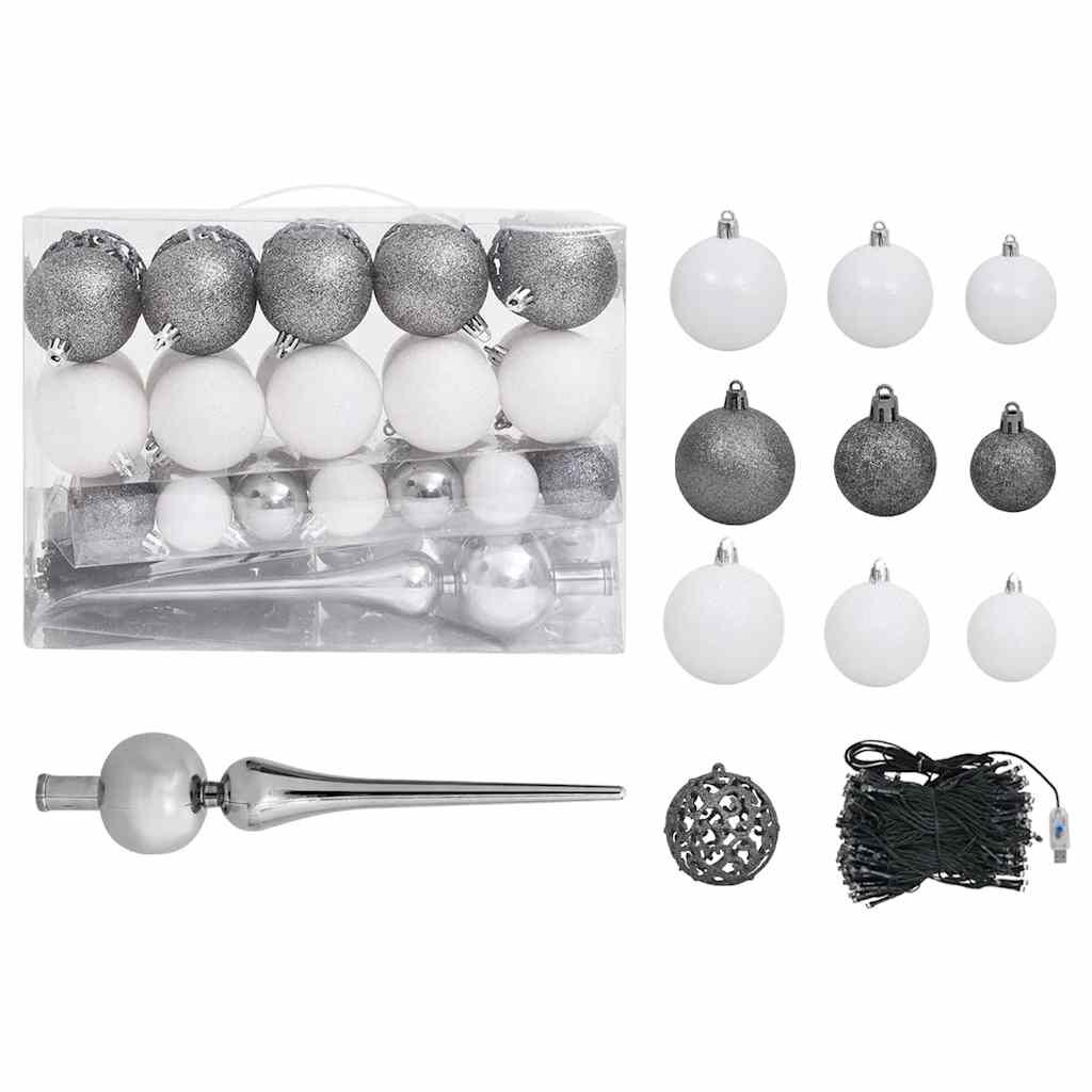 vidaXL Artificial Pre-lit Christmas Tree with Ball Set Pinecones 180 cm