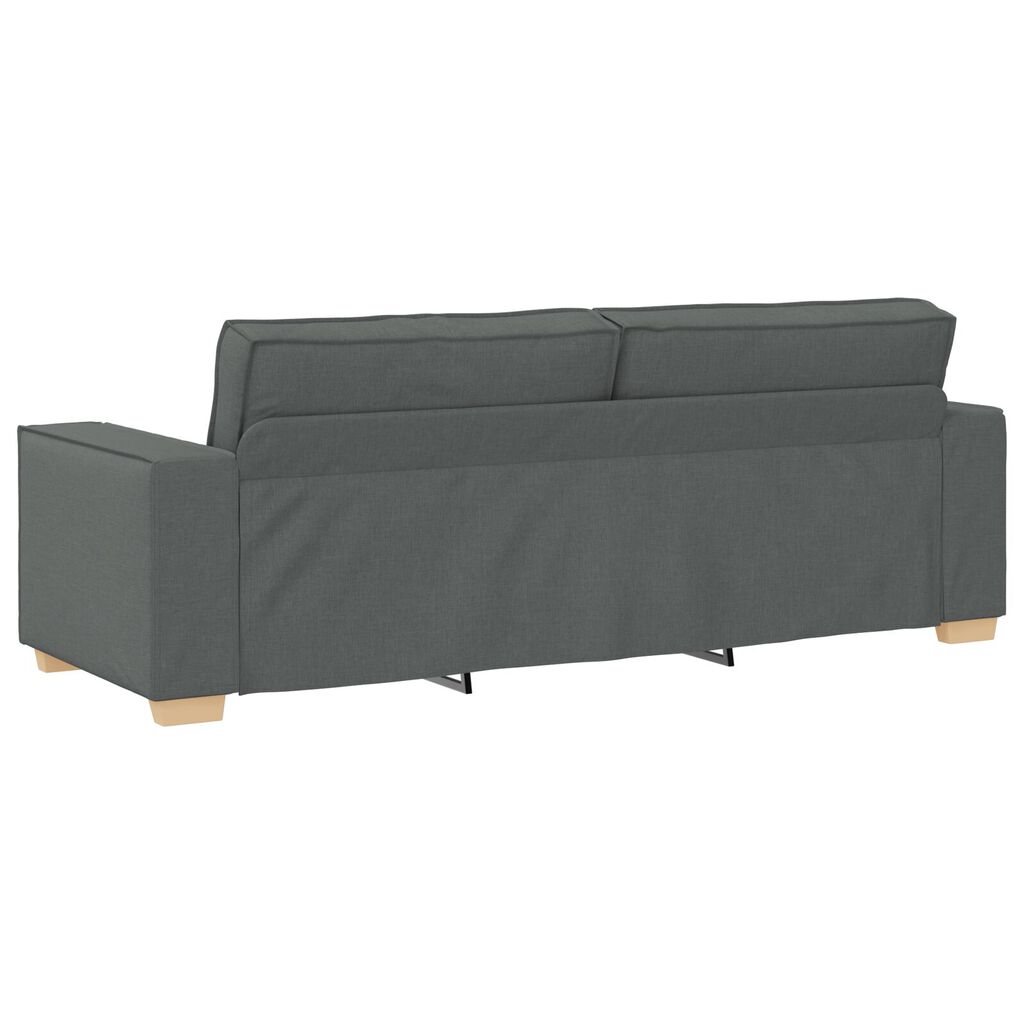 vidaXL 3 Piece Sofa Set with Cushions Dark Grey Fabric