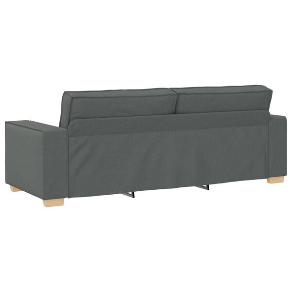 vidaXL 3 Piece Sofa Set with Cushions Dark Grey Fabric
