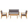 vidaXL Garden Sofa Set 4 pcs Brown 120 x 65.5 x 79 cm