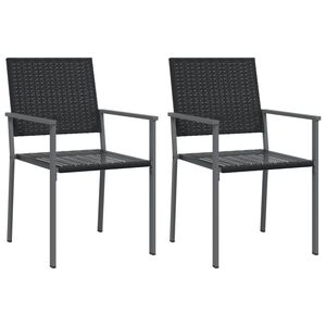 vidaXL Garden Chairs 2 pcs Black 54x62.5x89 cm Poly Rattan