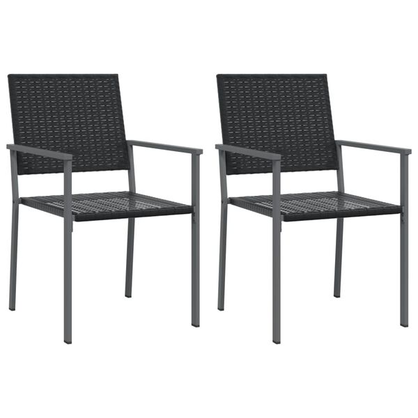 vidaXL Garden Chairs 2 pcs Black 54x62.5x89 cm Poly Rattan