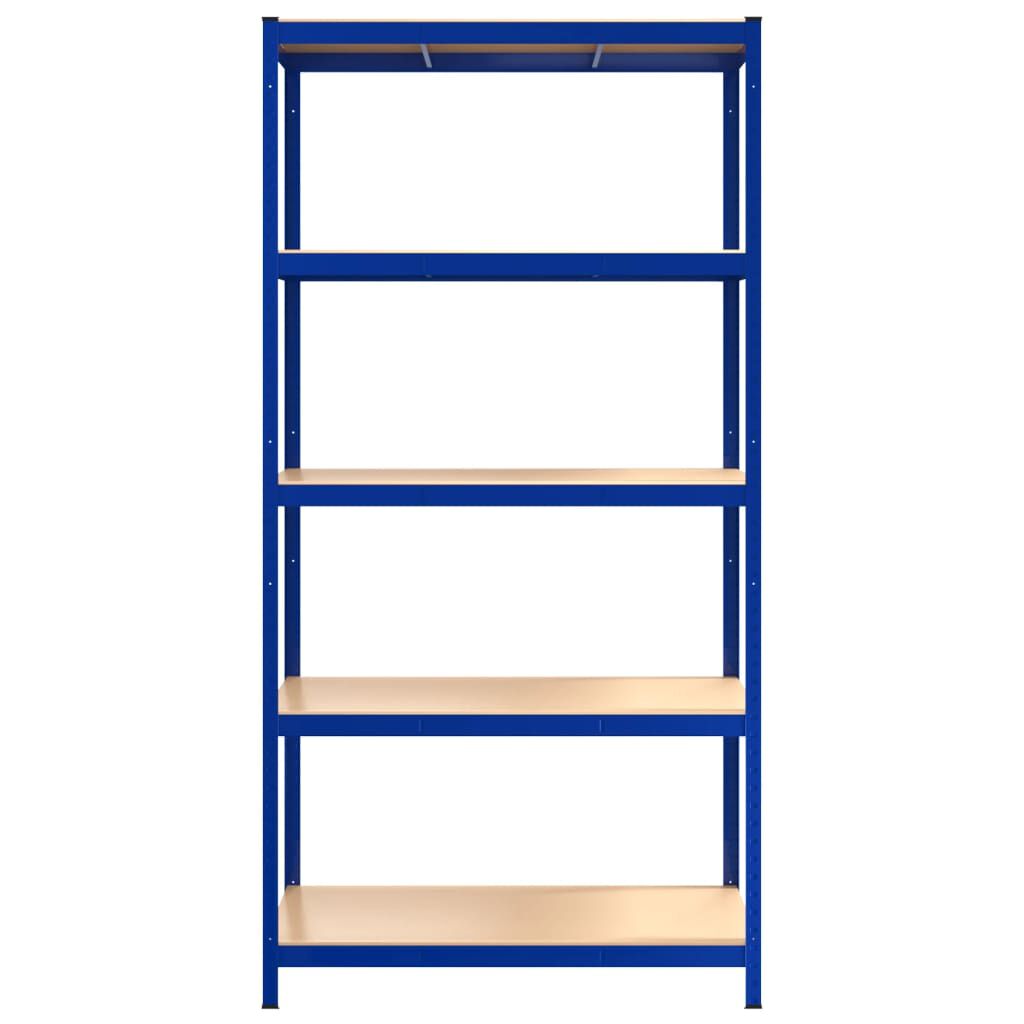 vidaXL 5-Layer Storage Shelf Blue Steel&Engineered Wood