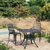vidaXL 3 Piece Bistro Set Cast Aluminium Black