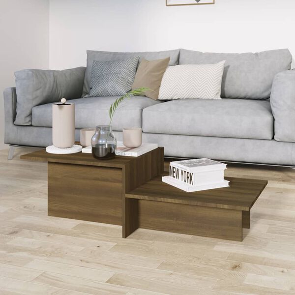 vidaXL Coffee Table Brown Oak 111.5x50x33 cm Engineered Wood