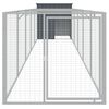 vidaXL Dog House with Run Anthracite 110x609x110 cm Galvanised Steel