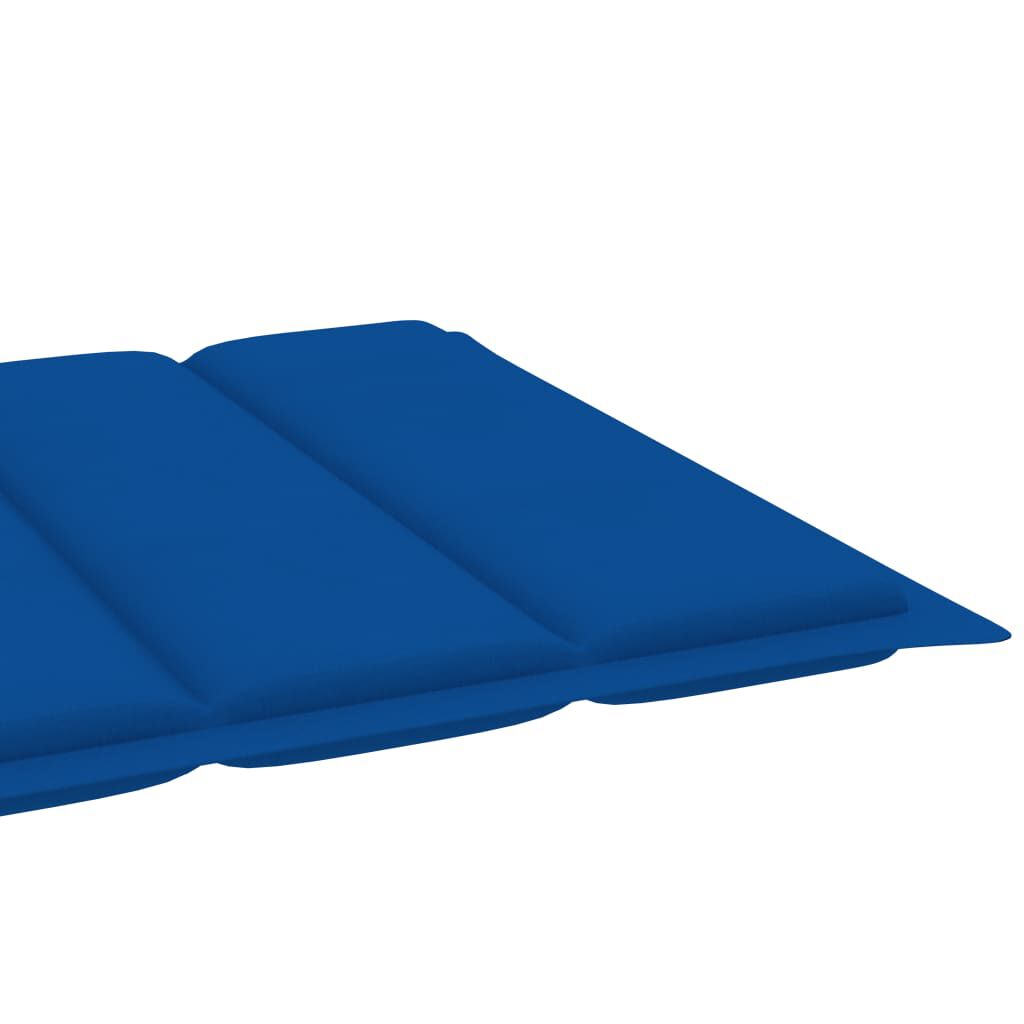 vidaXL Sun Lounger with Royal Blue Cushion Solid Teak Wood