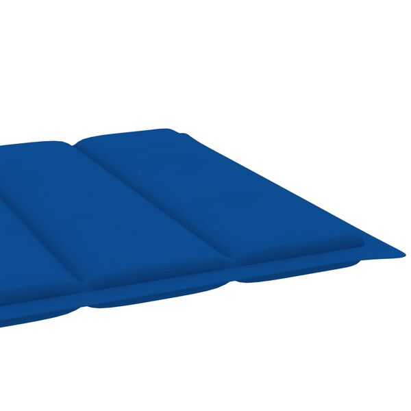 vidaXL Sun Lounger with Royal Blue Cushion Solid Teak Wood