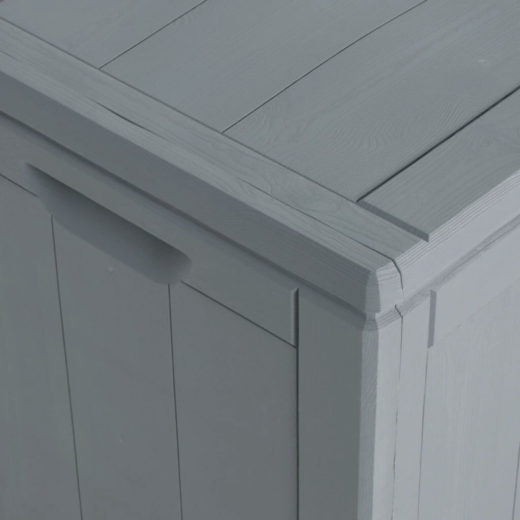 vidaXL Garden Storage Box 180L Grey PP Wood Look