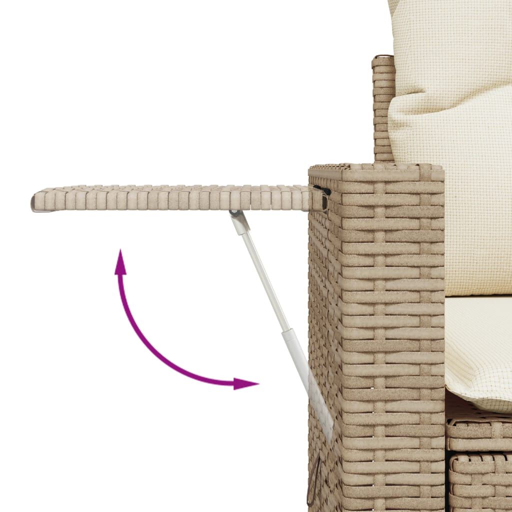 vidaXL 13 Piece Garden Sofa Set with Cushions Beige Poly Rattan