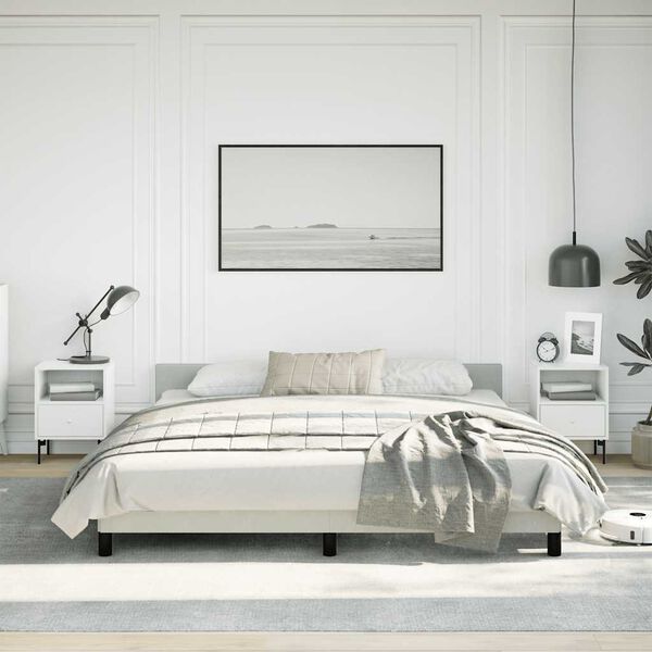 vidaXL Bed Frame without Mattress Light Grey 183x213 cm Velvet