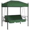 vidaXL Garden Swing Bench with Canopy Green&nbsp;Steel