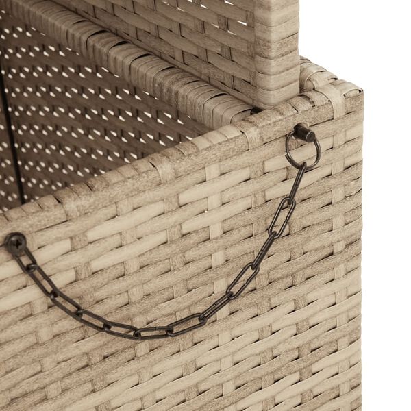 vidaXL Garden Table Beige 110x110x71 cm Poly Rattan and Acacia Wood
