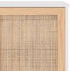 vidaXL Sideboard White 105x30x60 cm Solid Wood Pine and Natural Rattan