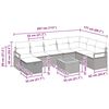 vidaXL Garden Sofa Set with Cushion 9 pcs Grey Poly Rattan