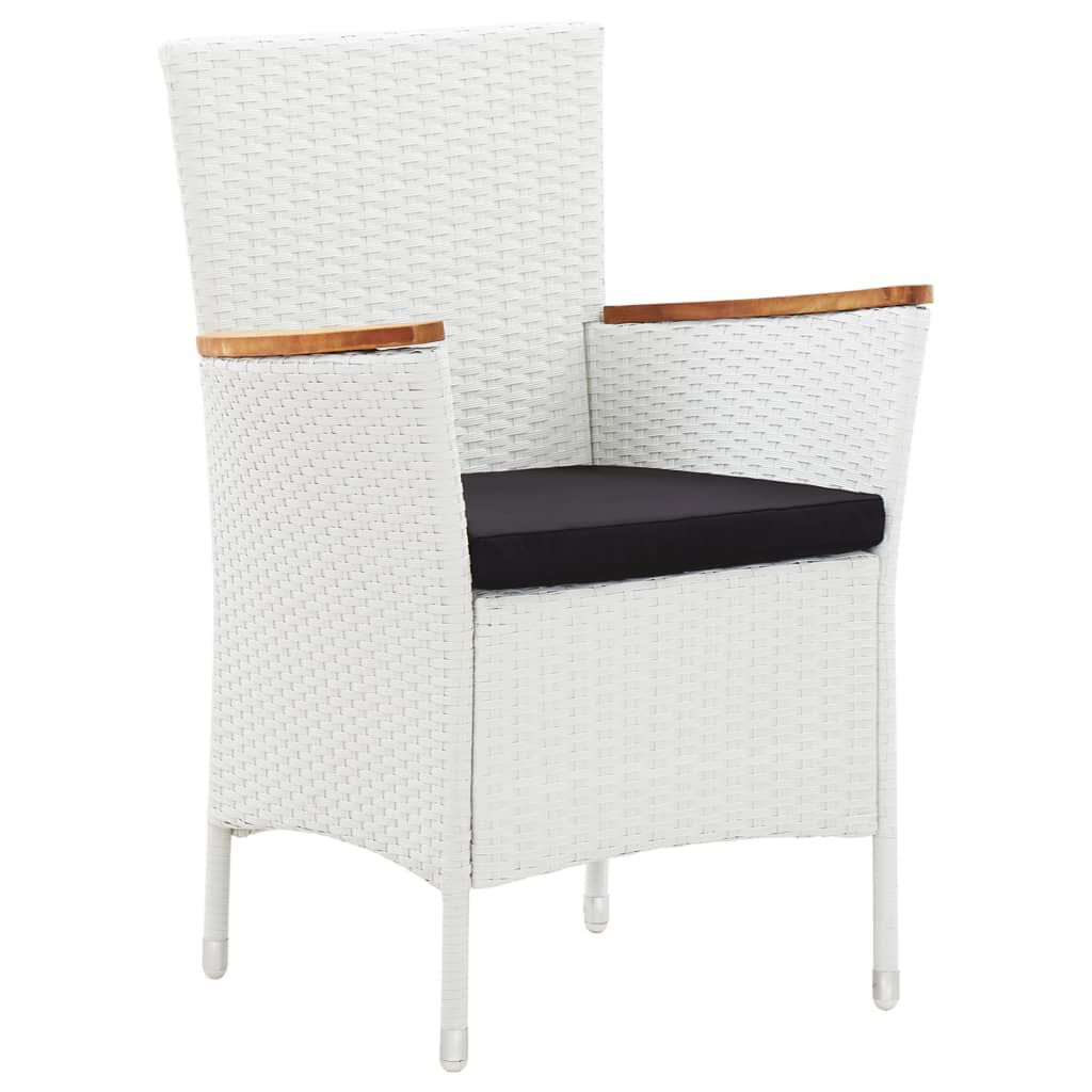 vidaXL 9 Piece Outdoor Dining Set Poly Rattan White
