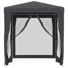 vidaXL Party Tent with 4 Mesh Sidewalls Anthracite 2x2 m HDPE