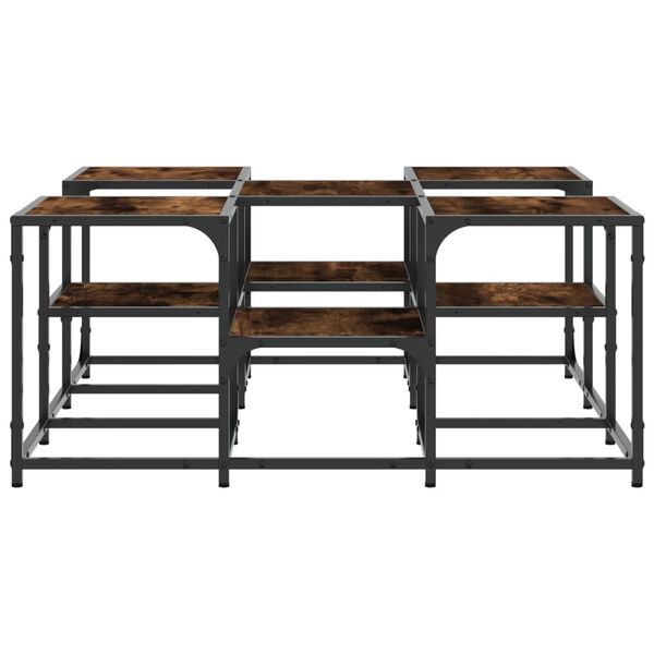 vidaXL Coffee Table Smoked Oak 91x91x40 cm Engineered Wood
