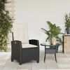vidaXL Reclining Garden Chair with Cushions Black Poly Rattan