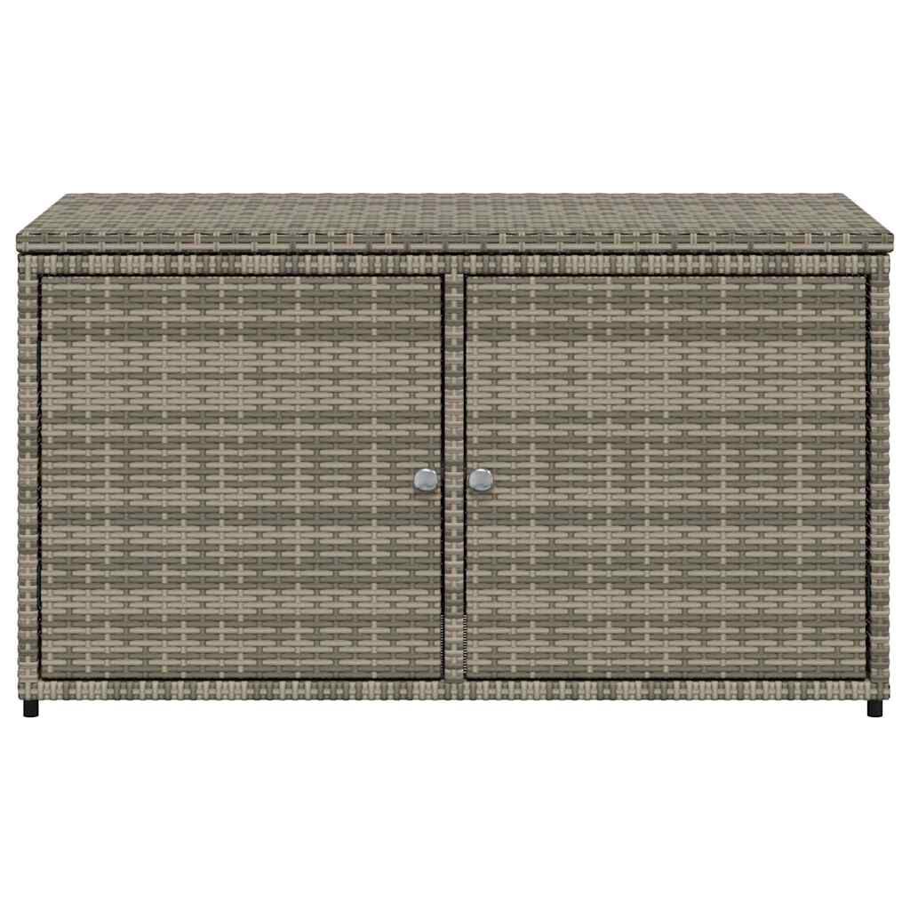 vidaXL Garden Storage Cabinet Grey 110x55x60.5 cm Poly Rattan