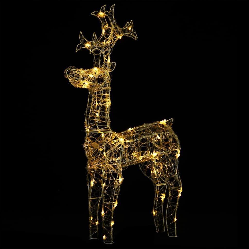 vidaXL Reindeer Christmas Decorations 2 pcs 60x16x100 cm Acrylic