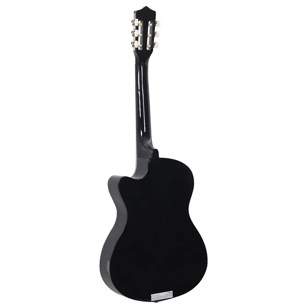 vidaXL 12 Piece Western Classical Guitar Set with 6 Strings Black 38"