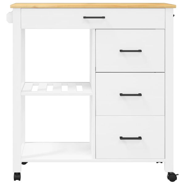 vidaXL Kitchen Trolley MONZA 84x40x90 cm Solid Wood Pine