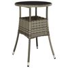vidaXL 3 Piece Garden Bistro Set with Cushions Grey Poly Rattan
