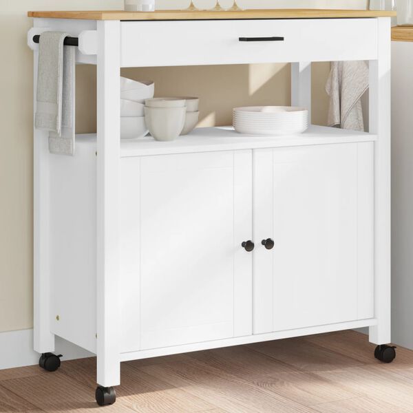 vidaXL Kitchen Trolley MONZA 84x40x90 cm Solid Wood Pine