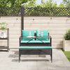 vidaXL 3 Piece Garden Dining Set with Cushions Black Poly Rattan