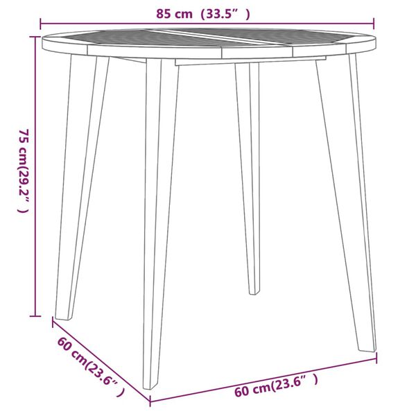 vidaXL 3 Piece Garden Dining Set Solid Wood Acacia