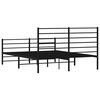vidaXL Metal Bed Frame without Mattress with Footboard Black 150x200cm