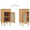 vidaXL Bedside Cabinet SENJA Rattan Look Brown 40x35x80 cm Solid Wood Pine